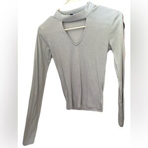 Aeropostale Light Blue V-Neck Long Sleeve Top